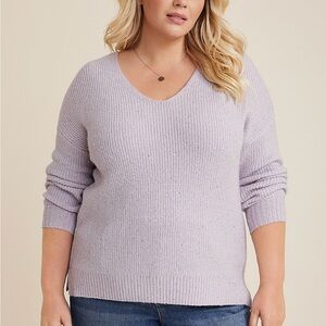 Maurice’s Lavender V-Neck Sequence Sweater size 1X